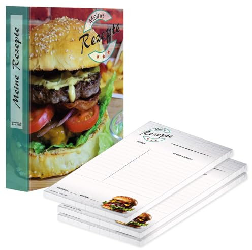 PRICARO Rezeptordner mit Rezeptblock American Burger, A5