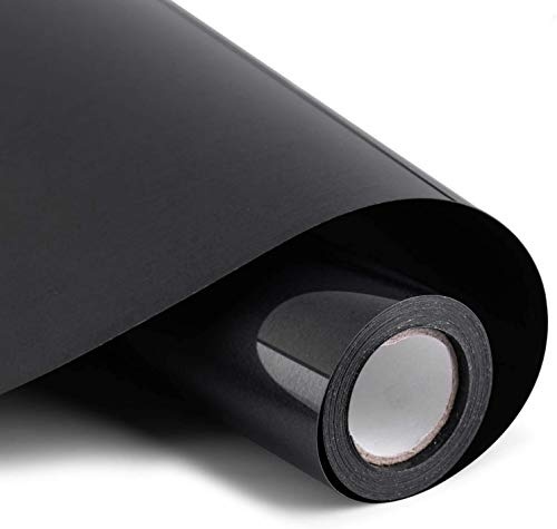 wintfarm Black Heat Transfer Vinyl,Htv Vinyl,Heat Transfer Vinyl Roll 12 x10ft,Vinyl Roll for Cricut,Heat Press Vinyl for DIY Craft Designs,HTV Iron on Vinyl for DIY T-Shirts Garments Bags