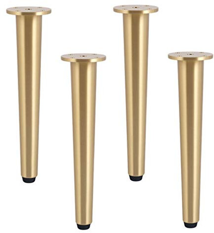 TV Tisch Beine, Messing Möbelbeine Verstellbar Möbelfüße Konisch Tischbeine Beistelltisch Beine, Reines Kupfer, Bodenschoner, Möbelfüsse, 4× TV Schrank Füß/Messing Schraube(copper10in/25cm)