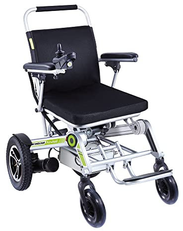 FabaCare Elektro-Rollstuhl H3T Smarty mit Heckantrieb, E-Rollstuhl mit vollautomatischer Faltfunktion, Reiserollstuhl, faltbar, Sicherheitsreflektoren
