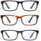 Montana Eyewear paquete formado por 3 gafas de lectura - azul, havana, negro para hombres y mujeres (Negro Havana Azul, 3.00)