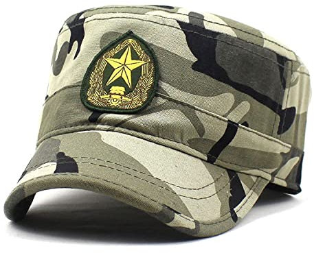 AXIAO Camouflage Flat Baseball Cap Herren Military Army Wandern Sport Kappe 3 Farben (Camo), 55-60