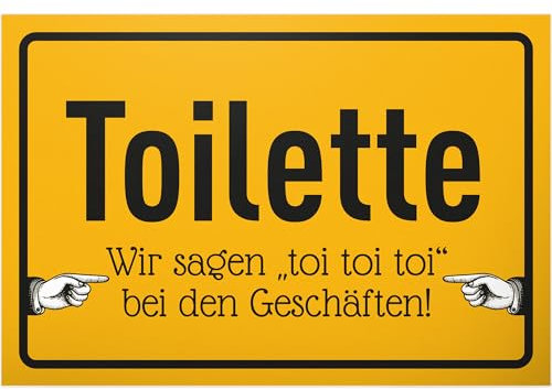 DankeDir! Toilette Toi Toi Toi - Schild 30 x 20 cm - Herren Gäste WC Gästetoilette witzig Türschild Wand Deko - lustig Klo Schild Toilette WC Schild zum aufhängen Kloschild Toilettenschild