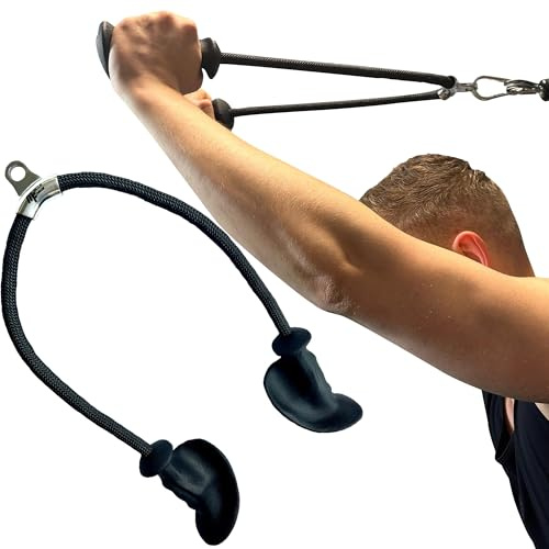 MuscleForge® Cuerda Ergonómica para Tríceps, Cuerda de Agarre para Tríceps para Polea, Máquina de Cable, Mango Antideslizante para Entrenamiento de Tríceps en Gimnasio o en Casa