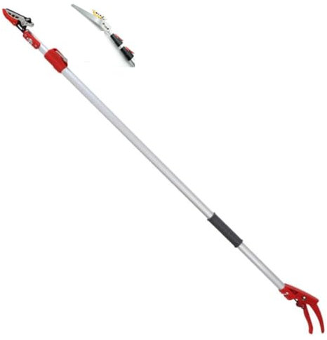 Recalma Astschere Teleskop 130–220 cm – Verstellbare Teleskop Astschere & Astschere lang mit Sägeblatt aus Stahl für Sträucher, Bäume und Gartenarbeit