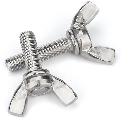 5 Stück M3 M4 M5 M6 M8 M10 Flügelschrauben Schmetterlingsschrauben DIN316 Flügelkopf Rändelschrauben 304 Edelstahl Klaue Handfest anziehen (Color : 50mm, Size : M10(5pcs))