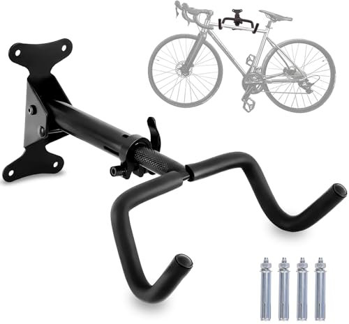 auvstar Support Mural pour Vélos,Crochet de Vélo Réglable,Support de Vélo Mural Pliable et Rembourré pour le Stockage des Vélos Dans le Garage à Domicile con vélos, Voitures de Course, VTT