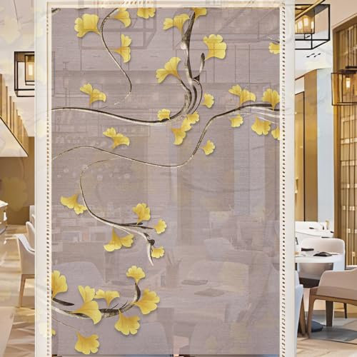 WANMUER Sichtschutzfolie 3D Fensterfolie Glasdekorfolie PVC für Badezimmer Kinderzimmer Küche,Schlafzimmer Wohnzimmer Esszimmer Büro Hotels Klassenzimmer 44.5x300 cm Blätter