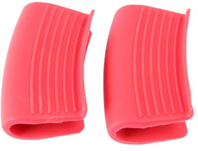 Mikinona Coprimaniglie per Pentole in Silicone Resistente al Calore Set da 2 Pezzi Impugnature Antiscottatura Rosse per Cucina Adatti per Casseruole e Padelle