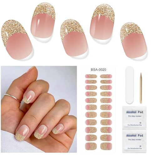 Maniko Nails UV Nagelfolie Härtend - 22 Stück gel Strips für lange haltbare gel Nägel