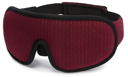 Schalfamaske, Schlafmaske für Damen und Herren,3D Schlafmaske für Herren und Frauen, für Seitenschläfer,100% Lichtblockierende (Rot)