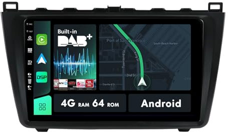 MISONDA Incorporado Dab + Radio de Coche Android para Mazda 6 Rui Wing 2007-2012 GPS WiFi SWC RDS BT5.0 Carplay DSP-4G + 64G