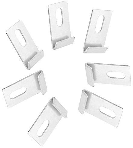 WPKD BLUEIY Greenhouse Clips for Glass,10Pcs Glass Window Pane Fixing Clips,Sliver Metal J Fixings,for Aluminium Greenhouse Insulation Netting Shading (3.7 * 2.1cm)