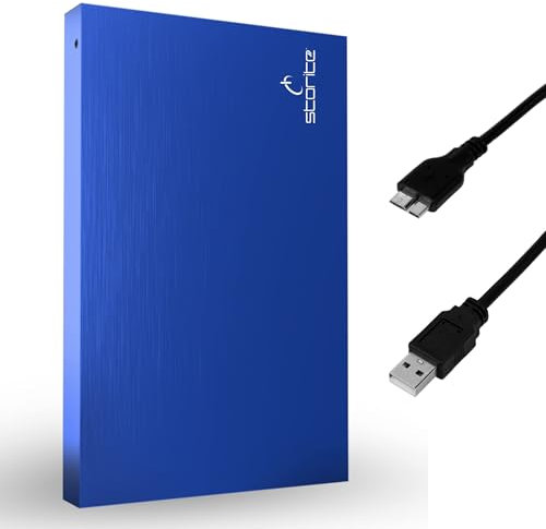 Storite Disco Duro Externo portátil de 120 GB con Unidad de Almacenamiento de Respaldo Externo USB 3.0 Adecuado para PC, Mac, Windows, Juegos, computadora portátil y de Escritorio (Azul)