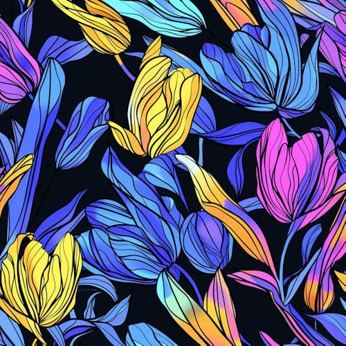 JIAOQSS Klebefolie Möbelfolie Tapete Bunt Blumen Dunkel Mustertapete Selbstklebend Vinyl Möbelfolie Wohnzimmer Schlafzimmer Klebetapete Möbel Kabinett Decor
