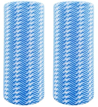 SUZZYVINE Reusable Dish Cloths Disposable Rags For Kitchen Reusable Kitchen Paper Towels All Purpose Cleaning Cloths Handi Wipes On Roll,2 Rolls of 200 Sheets（Blue）