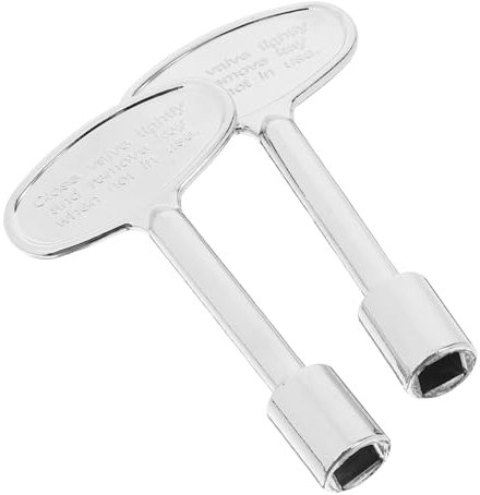 Milisten Lot de 2 Clés de Vanne pour Cheminée, Alliage de Zinc Argenté, Compatibles 1/4 et 5/16, Clé Polie pour Foyers Extérieurs