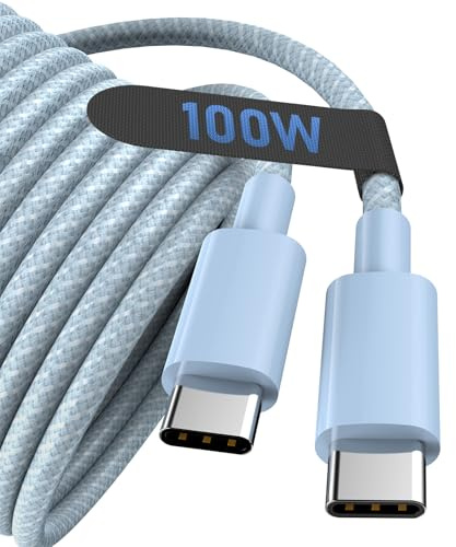 USB C to USB C Cable 3M,100W USBC to USBC Cord, Type C to C Charger Cable Fast Charging for iPhone 16 15 Pro Max Plus, for Samsung Galaxy S24 S23 S22, for MacBook/iPad, Pixel-Blue