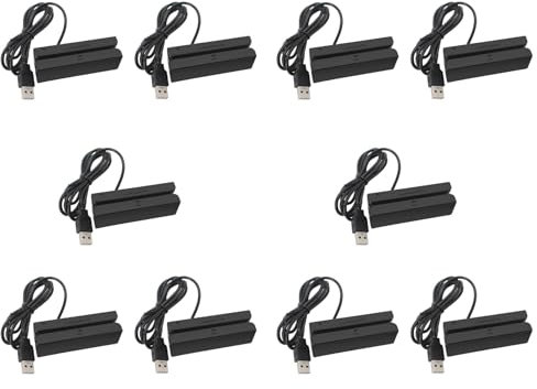 Ohewiiuk 10X MSR90 USB MáQuina de Lectura de Tarjetas de Tira MagnéTica Lector de Tarjetas Stripe 3 Tracks Mini Swiper para USB PC