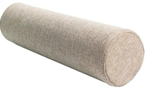 JORTUIO Almohada Cilíndrica Cervical, Almohada Cervical Redonda Larga,Cojín para el Cuello | Redonda Almohada Suave para la Espalda, Cojín Lumbar,Almohada para Yoga, Cama(Camello,20cmx70cm)