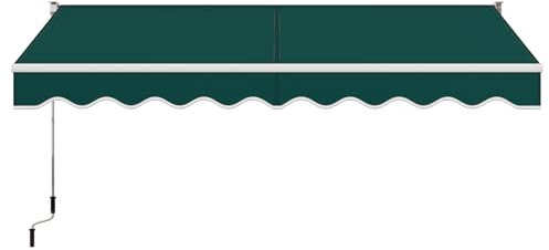 RELAX4LIFE Tenda da Sole 295x250 cm per Esterno Avvolgibile, Tenda da Esterno a Bracci Estensibili con Manovella Manuale, Angolazione Regolabile per Balcone e Terrazzo,VERDE