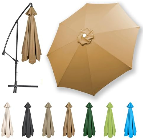 HonunGron Auvent De Remplacement Parasol Terrasse 2.7-4m 6/8 Baleines UV | Polyester durable • Protection solaire • Montage facile • Couleurs résistantes • Utilisation extérieure