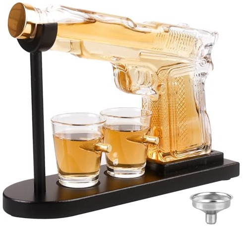 Coffret cadeau à whisky personnalisé avec 2 verres bullet et carafe, carafe à whisky en verre, cadeau de whisky pour homme, cadeau d'anniversaire pour homme, anniversaire, fête des pères