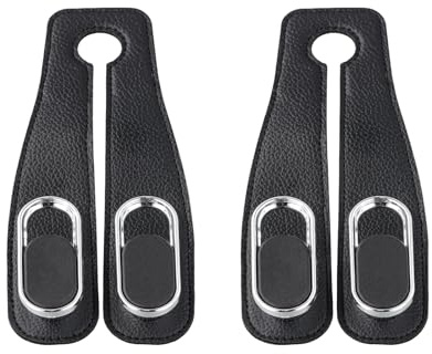 2 Stück Auto Sitz Doppelhaken, Leder Autositz Haken für Kopfstütze, Multifunktionale Auto Lagerung Haken Organizer, Auto Zubehör Innenraum für Taschenhalter Kleiderbügel
