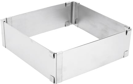 GALPADA Stampo per Torte Quadrato Regolabile Stampo per Mousse in Acciaio Inox per Utensili per Cottura di Torte