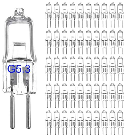 eufeifeiegds 50-delars 12V G5.3-lampa 20W 35W 50W-lampor JC Bi-Pin-sockellampa 50 Watt 12V-lampa for ljuskrona(12V 50W)