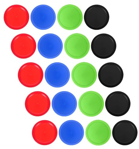 Alipis Discos de Hockey de Aire de 64 MM 20 Piezas Multicolor Rojo Azul Negro Verde Repuestos de Plástico para Mesas de Hockey sobre Hielo de Mesa Accesorios para Juegos