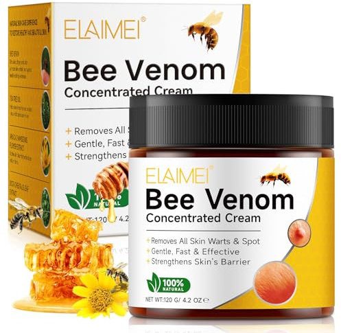 Bee Venom Cream 120g, Bee Venom Skin Treatment Cream for Skin Tag, Wart, Spot & Mole Removal, Skin Restoration Cream, Anti-Aging, Moisturizing, Repair, Natural Ingredients for All Skin Types
