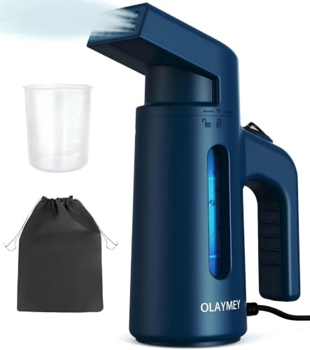 OLAYMEY Steamer Dampfglätter 700W, Fast Wrinkle Remover, 40s Aufheizen | Dampfbügeleisen Kleidung Steamer, Kleingeräte für Reisen,Wassertank 180ML, Dampf 25g/min, Trockengehschutz, Ergonomisch