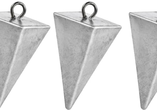 Dr.Fish 5 Pack Pyramid Sinkers Saltwater Lead Fishing Weight 1oz-32oz/2LB Triangle Surf Fishing Bank River Catfishing Pompano 4oz