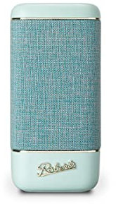 Roberts Enceinte Bluetooth Beacon 335 - Portable, Rechargeable, Autonomie 15h, Deux radiateurs de Basses passifs, Amplificateur de Basses, égaliseur, Appairage stéréo Bleu Ciel