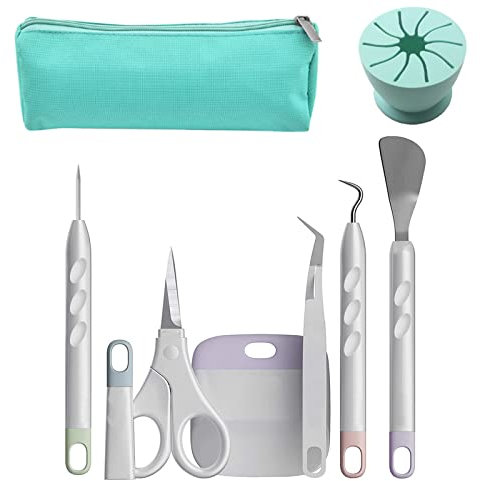 Vinyl Jäten Werkzeuge 8 Stück Plotter Zubehör DIY Bastelwerkzeug Set Entgitterwerkzeug für Selbstklebendes Vinyl, Silhouette, HTV, Cameos, Beschriftung (8)