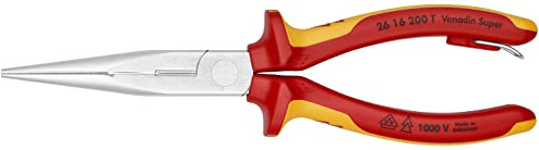 Knipex - Spitzzange mit Cutter-1000V isolierter Befestigungsteil (2616200T)