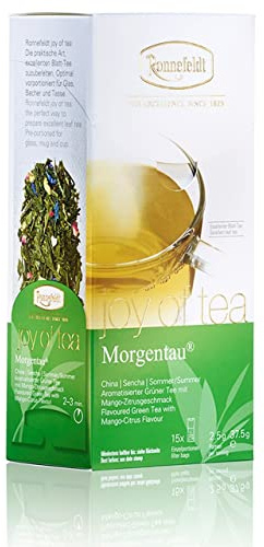 Ronnefeldt Morgentau 'Joy of Tea' - Grüntee mit Mango-Zitrusgeschmack, 15 Teebeutel, 37.5 g, Menge:6 Stück