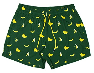 Roits Badehose Herren Gemustert Schnelltrocknend - Männer Badeshorts Boardshorts Strandhose Swim Shorts, Bananen Grün M