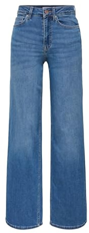 ONLY Dam vida skurna jeans ONLMADISON hög midja vida bensnitt jeans, Mellanblå denim, M / 34L