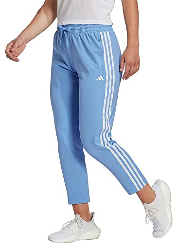 adidas Kvinnor AEROREADY Made4Training 7/8 Knit 3-Stripes Tapered Pants, Blue Fusion / White, XS