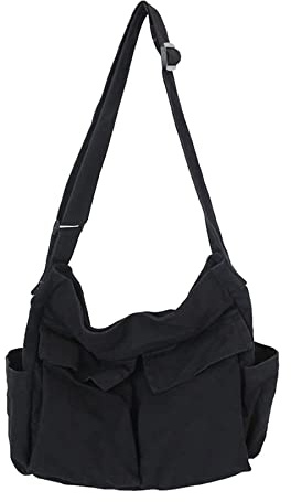 Chirest Messenger-Tasche, große Hobo-Umhängetasche mit mehreren Taschen, Canvas-Schultertasche für Damen und Herren