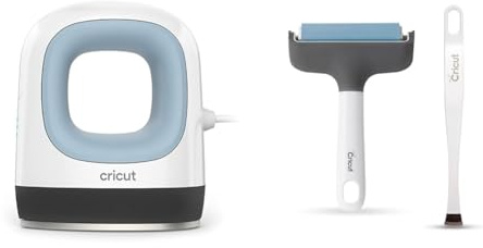 Cricut 2009427 EasyPress Mini | Zen-Blau | Kompakten Heizpresse zur Aufbügel-(HTV), Infusible Ink-und Sublimationsmaterialien & Unbekannt Applikator und Entferner Set, 0, One Size