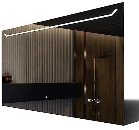 FORAM Badspiegel mit Beleuchtung - Led Spiegel Bad - 90x100 - Badezimmerspiegel Nach Maß - auf Individuelle Bestellung Gefertigt - Modernes Design - Ohne Rahmen