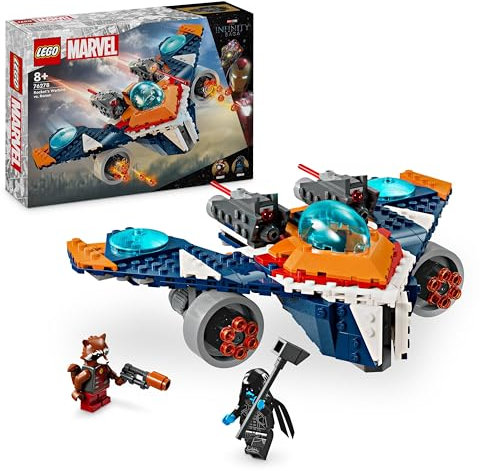 LEGO Marvel Rocket’s Warbird vs. Ronan, Buildable Super Hero Spaceship Toy for Kids with Rocket Raccoon minifigure, Guardians of the Galaxy Gift for Boys and Girls Aged 8 and Over 76278