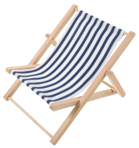 ifundom Klappbarer Strandstuhl Aus Holz Kleiner Klappbarer Strand-Sonnenstuhl Lounge-Liegestuhl Nautische Dekoration Für Zuhause Schreibtisch Gartendekoration