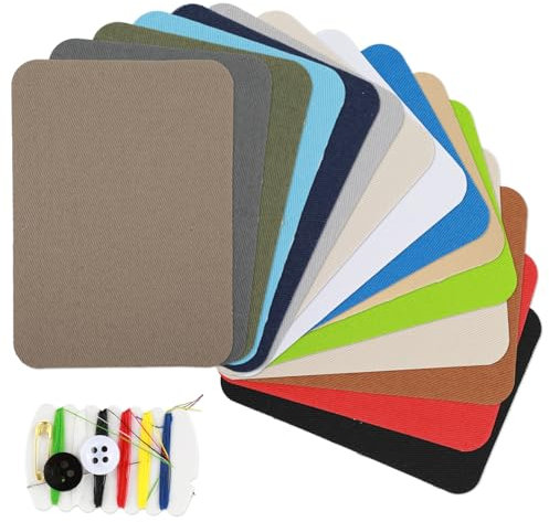 Gjinxi 15 Stück Patches Zum Aufbügeln, Bügelflicken Näh Bügelflicken Bunte Stoffflicken zum Aufbügeln für Kleidung, Mehrfarbiger DIY-Korrekturflicken für Kinder Erwachsene Kleidung (10.5 x 7.5 cm)