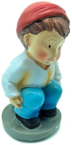 AC - Figura de caganer para Belén - Fabricado en marmolina - Figura Decorativa Divertida para Nacimiento, Navidad, decoración Tradicional - 10 x 5,5 x 4 cm