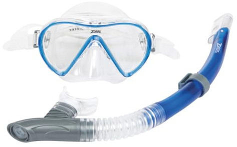 Zoggs Reef Explorer Snorkel Set Carton Box Reflex Blue Clear