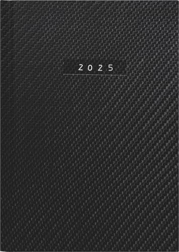 rido/idé bokkalender modell chefsplanerare (2025) Kol, 1 sida = 1 dag, A5, 400 sidor, konstläder-omslag, flexibel, svart
